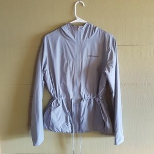 Columbia shell rain jacket grey/silver L